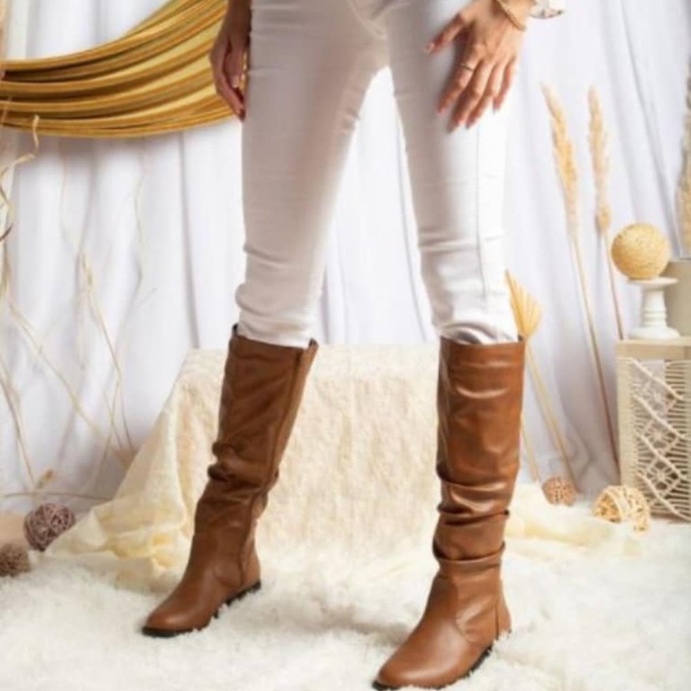 Crinkled Tall Boots